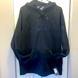 bLACK on BLACK  PONY HOODIE